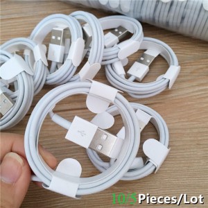 10PCS 5PCS/Lot 1M TPE 充电线 适用于 iPhone XS Max X XR SE 5S 5C 5 12 Pro iPad 6S 6 7 8 Plus 11 Pro 数据同步充电线