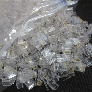 100PCS/lot RJ-45 以太网电缆模块插头网络连接器用于 UTP Cat5 Cat5e RJ45 网络电缆水晶头 8P8C