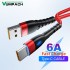 Vumpach 6A 66W USB C 型电缆适用于华为 P50/荣耀快速充电 USB C 充电器电缆 LED 指示灯数据线小米三星