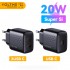 VOLTME USB C 型充电器 20W 便携式 USB C 充电器支持 C 型 PD 快速充电，适用于 iPhone 13 12 Pro Max 11 Mini 8 Plus